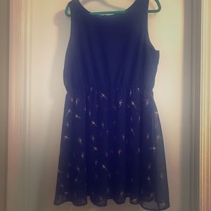 Bird Print Skater Dress